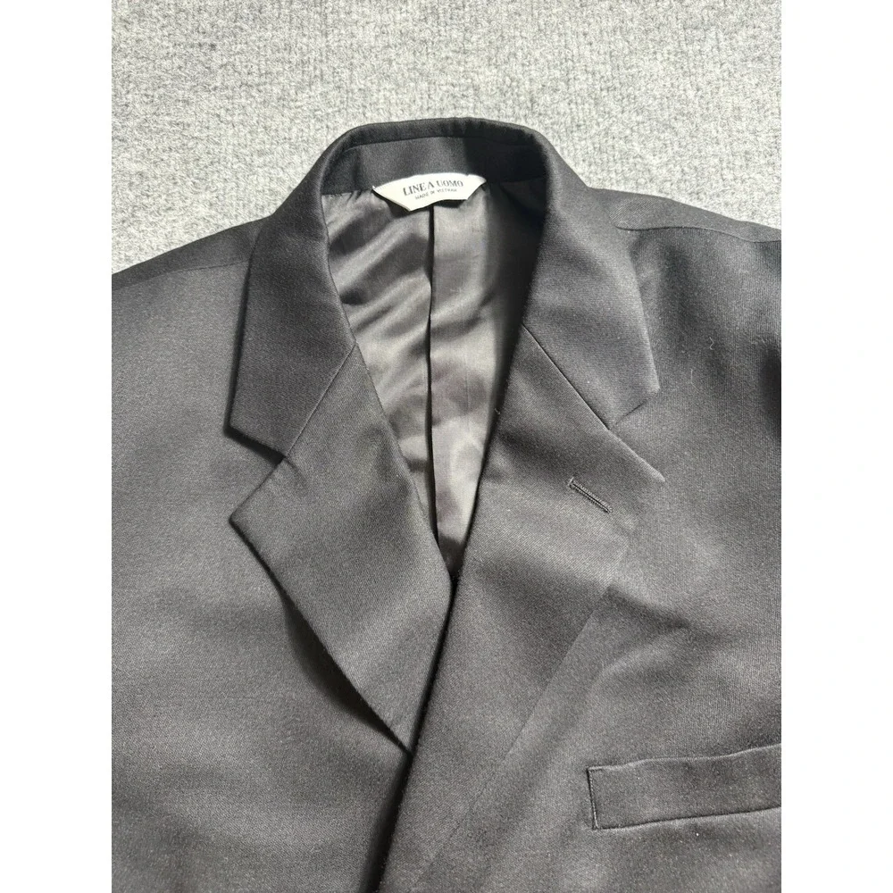 Black Blazer Jacket 3 Button Tailored Work Office Suit Jacket Corpcore
